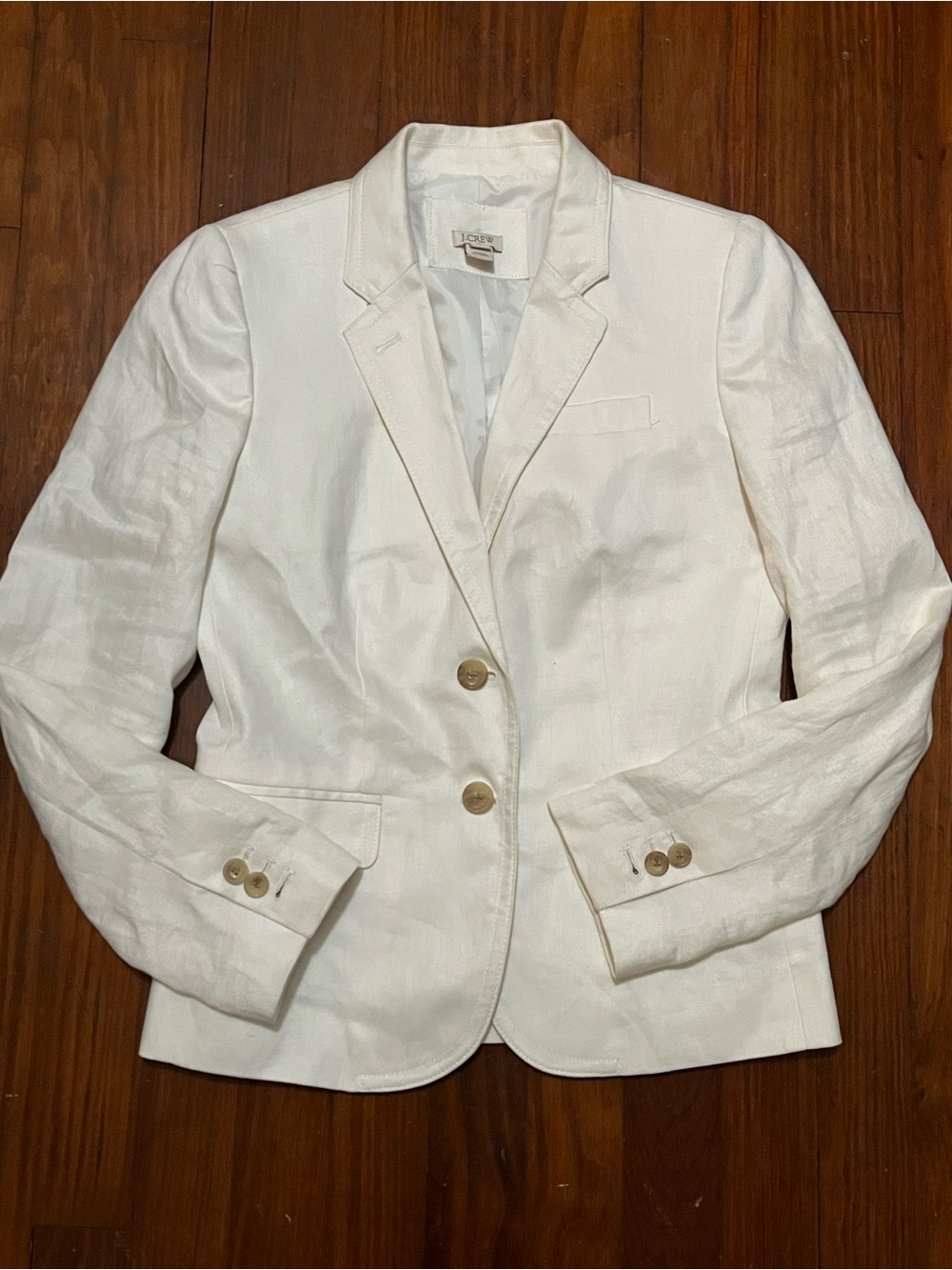 J.Crew Women’s Schoolboy 100% Linen Blazer White Size 2